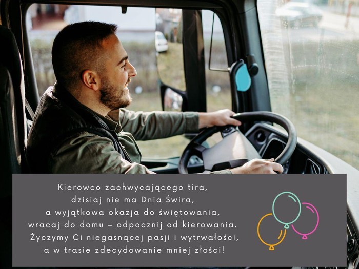 Życzenia urodzinowe dla kierowcy